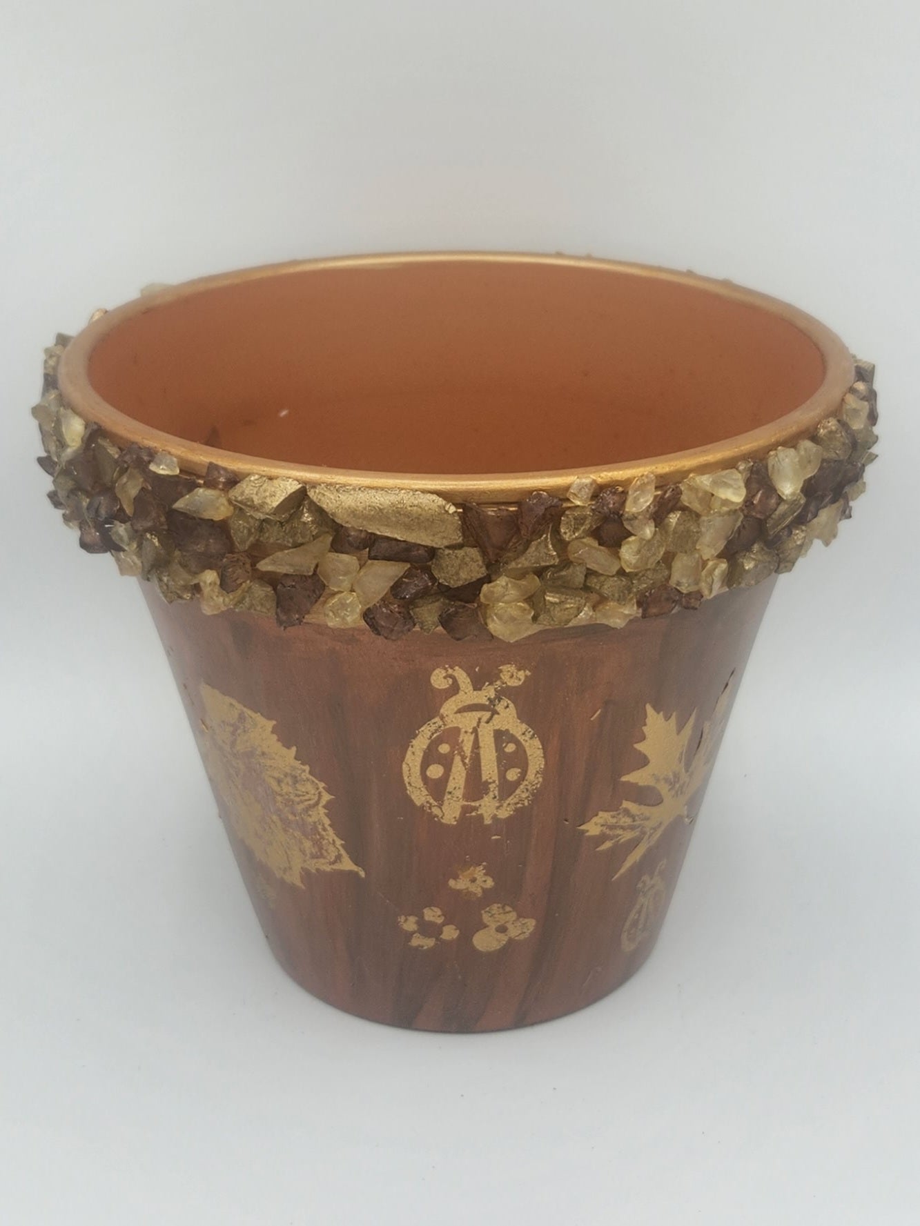 Mosaic rim decorative planter