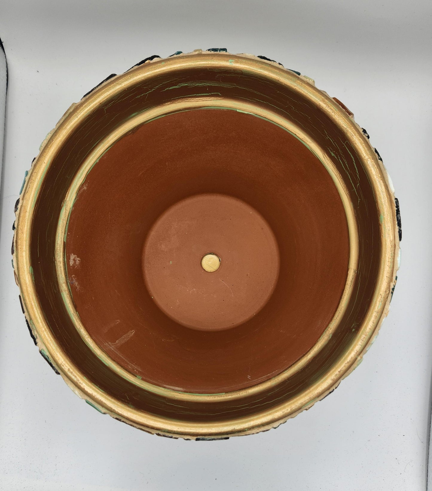 Lage painted mosaic planter.