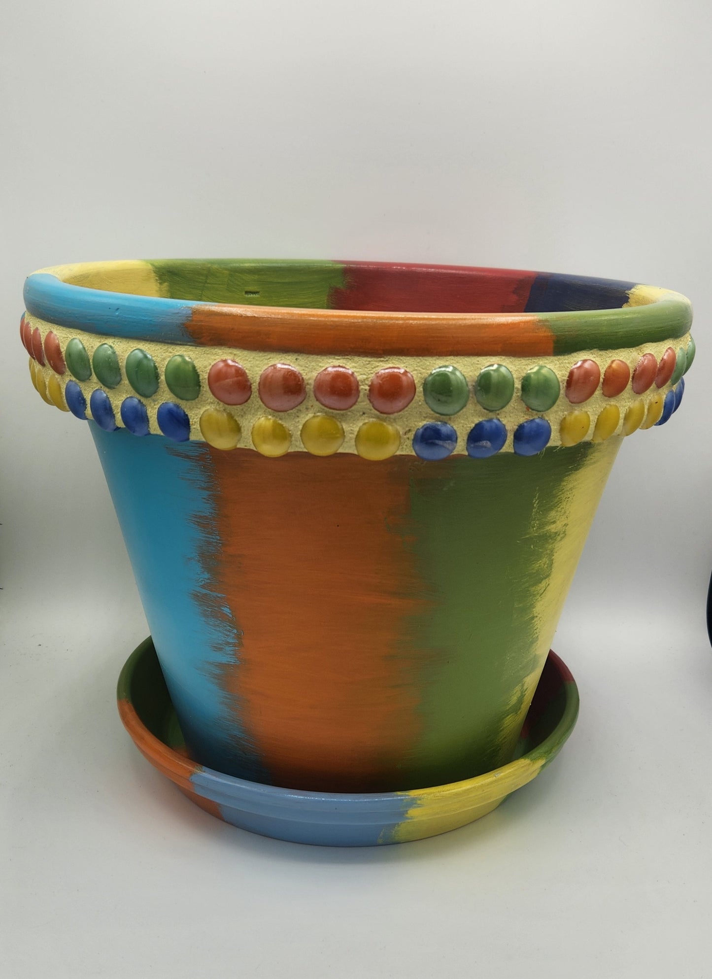 Extra Large rainbow mosaic planter