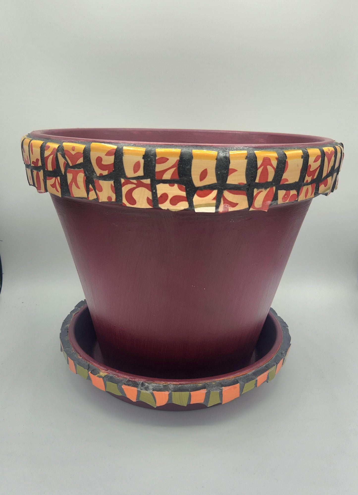 Large mosaic planter pot