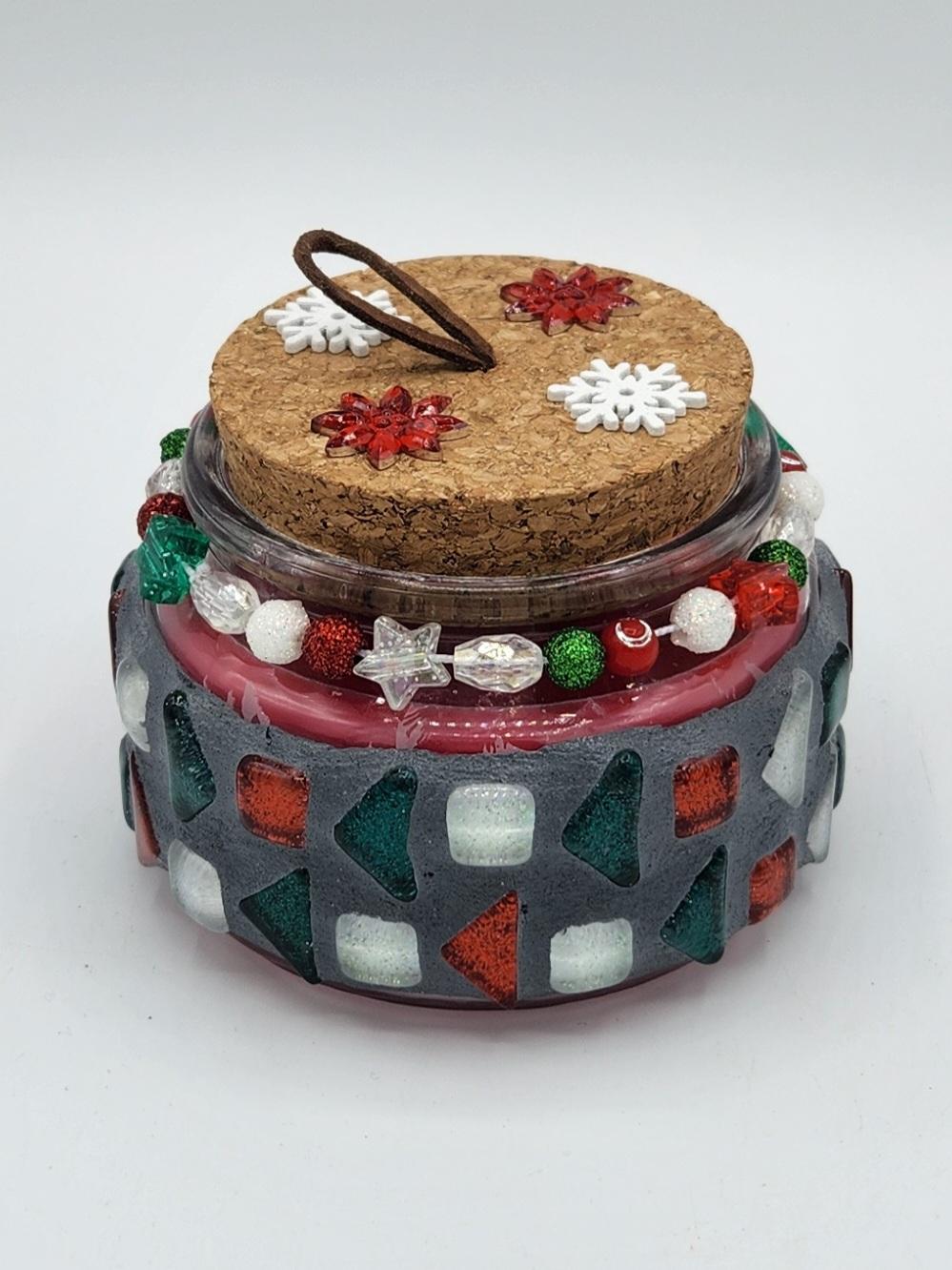 Mosaic jar with scented candle