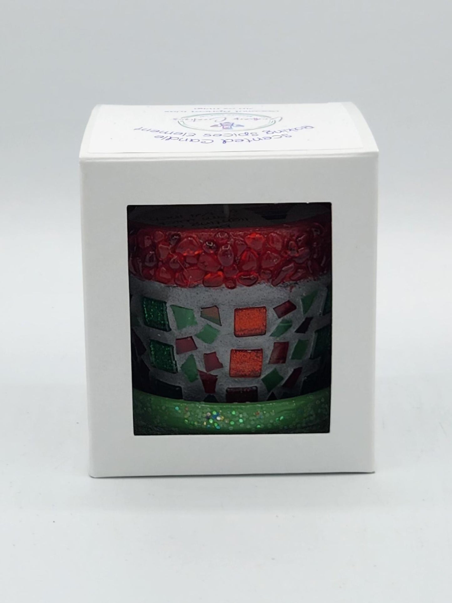 Mosaic small pot with scented candle
