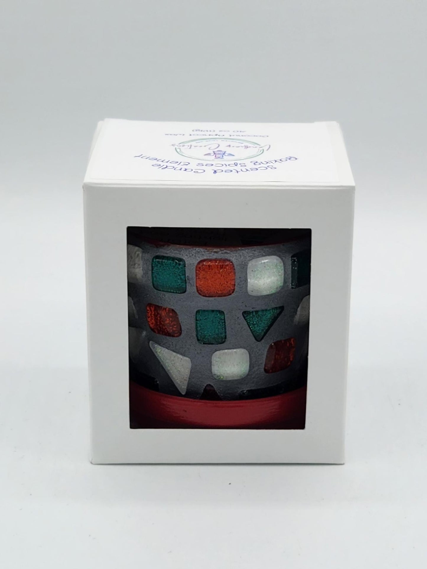 Small mosaic pot with scented candle