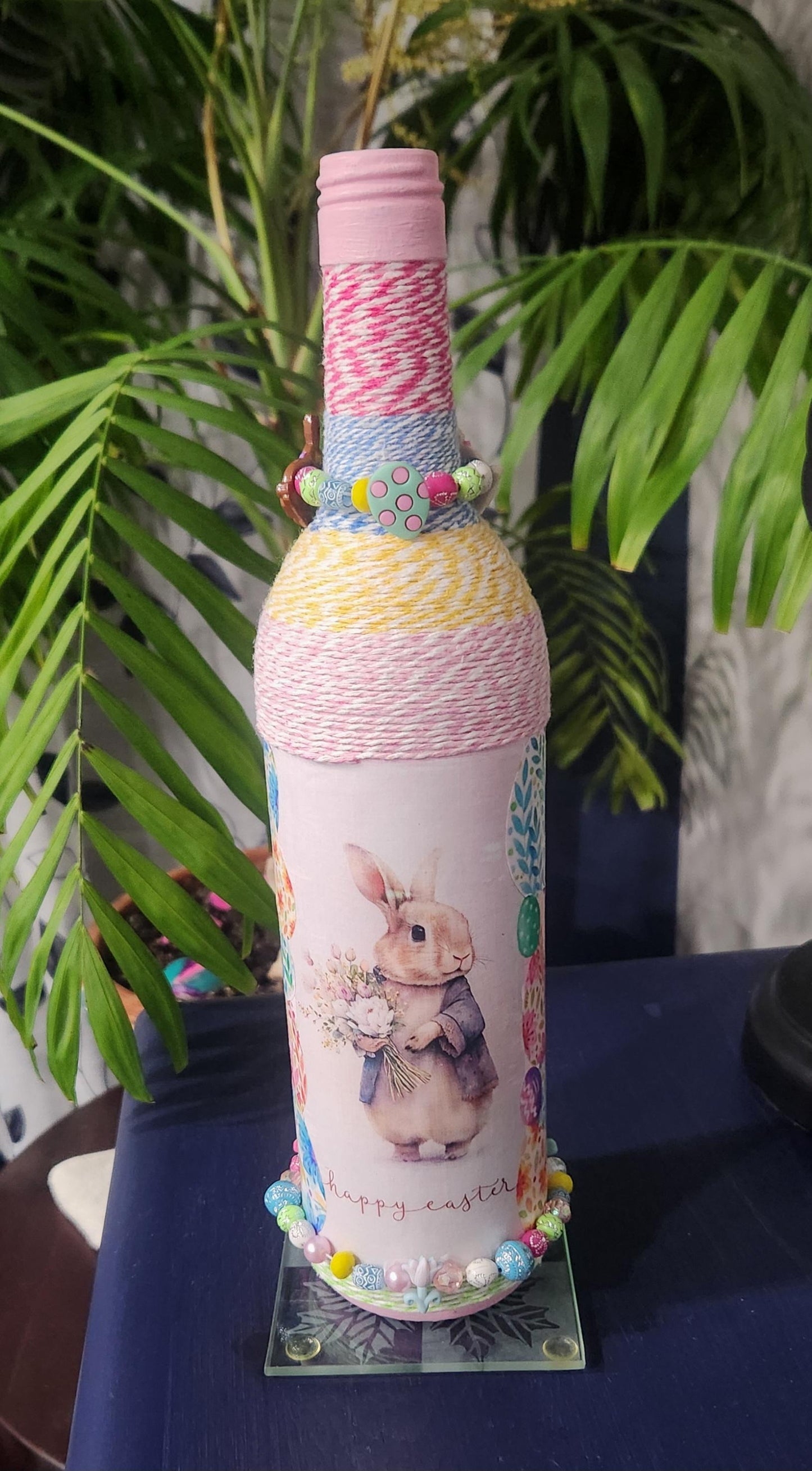 Decorative Easter wine bottle