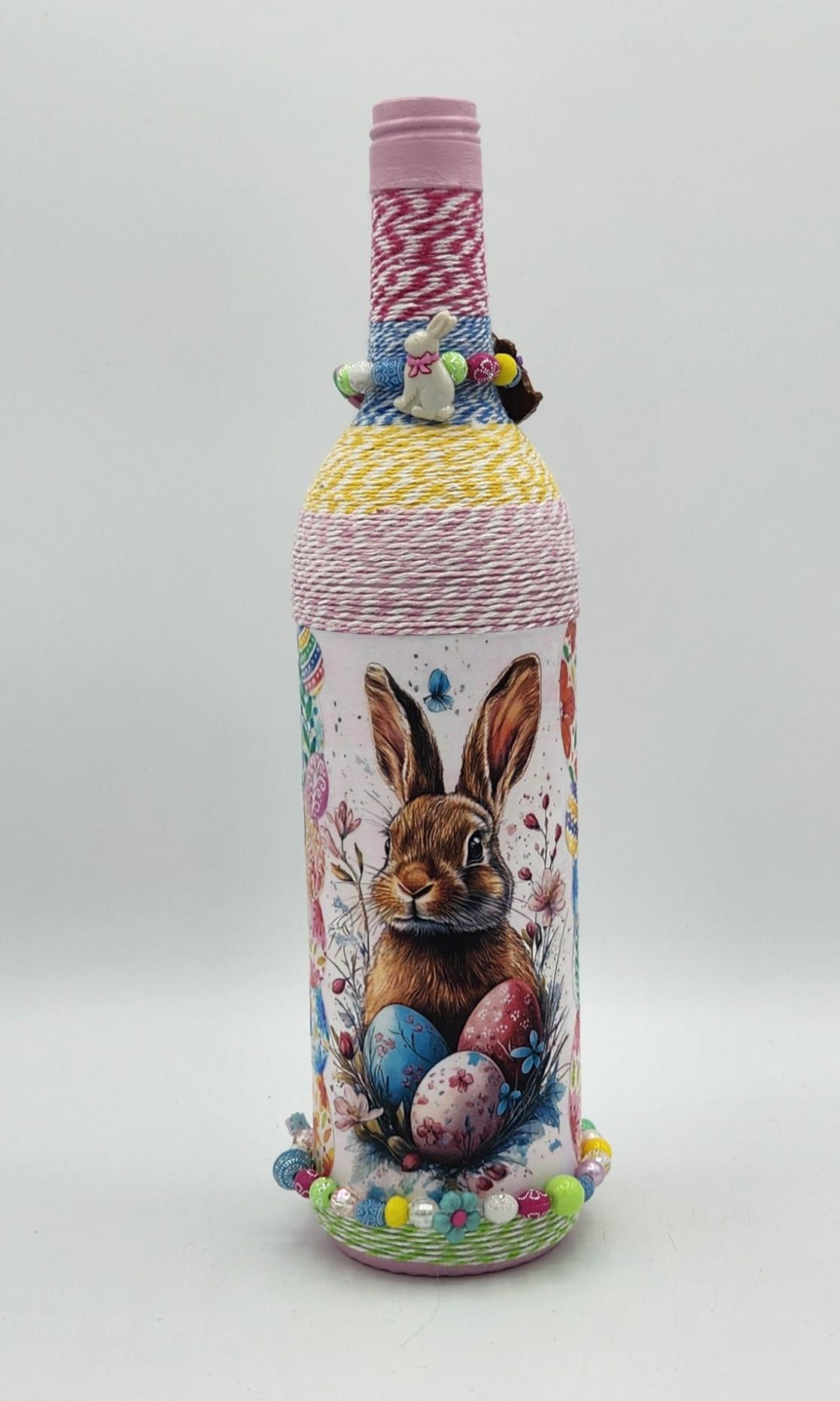 Decorative Easter wine bottle