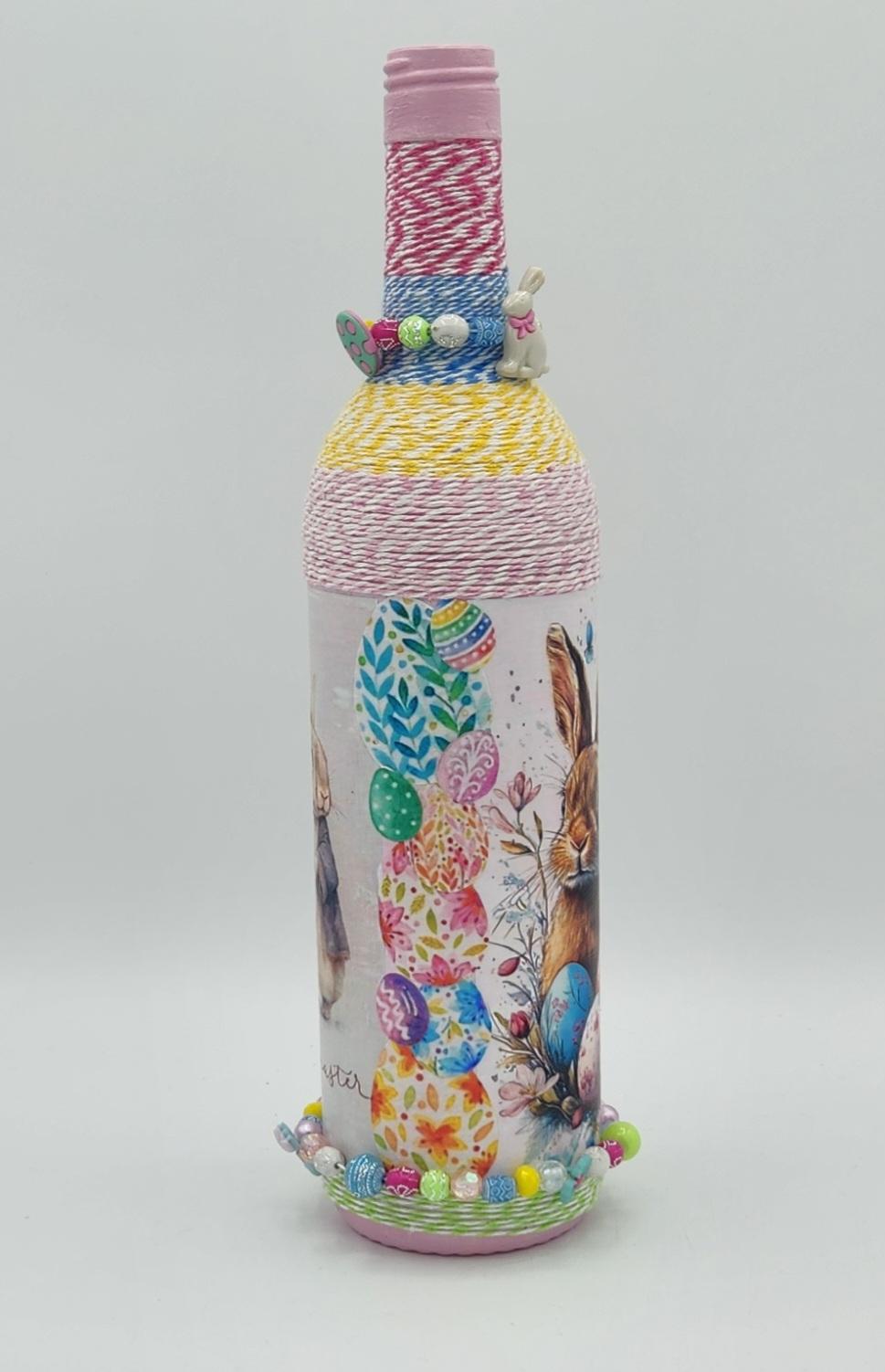 Decorative Easter wine bottle