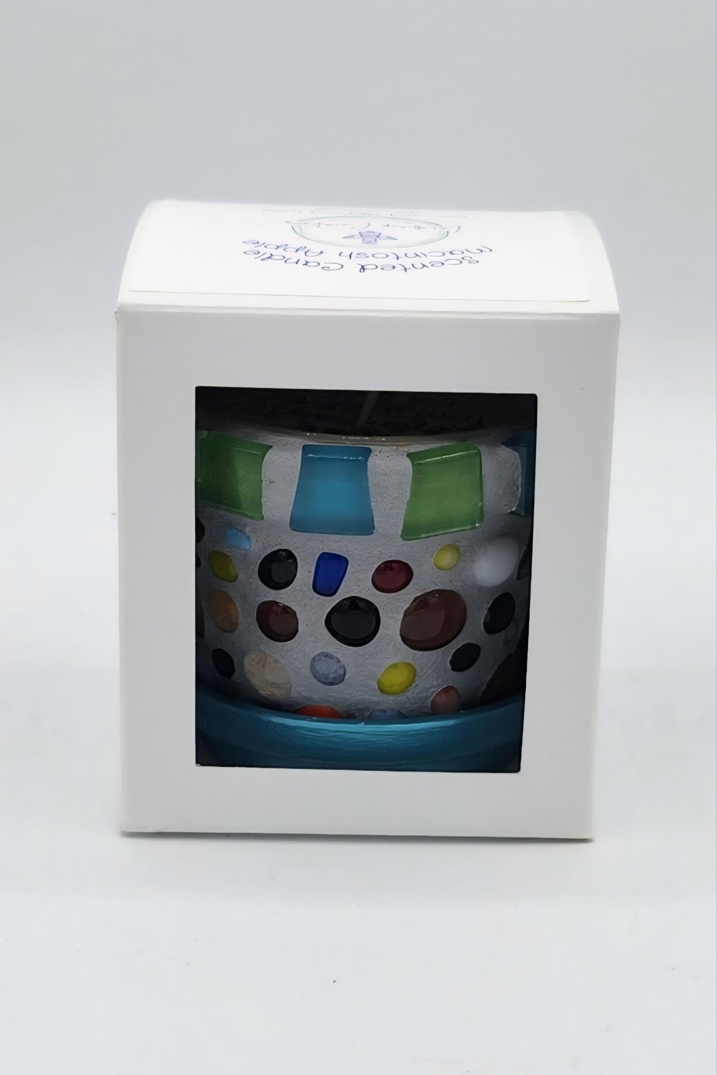 Mosaic pot with scented candle