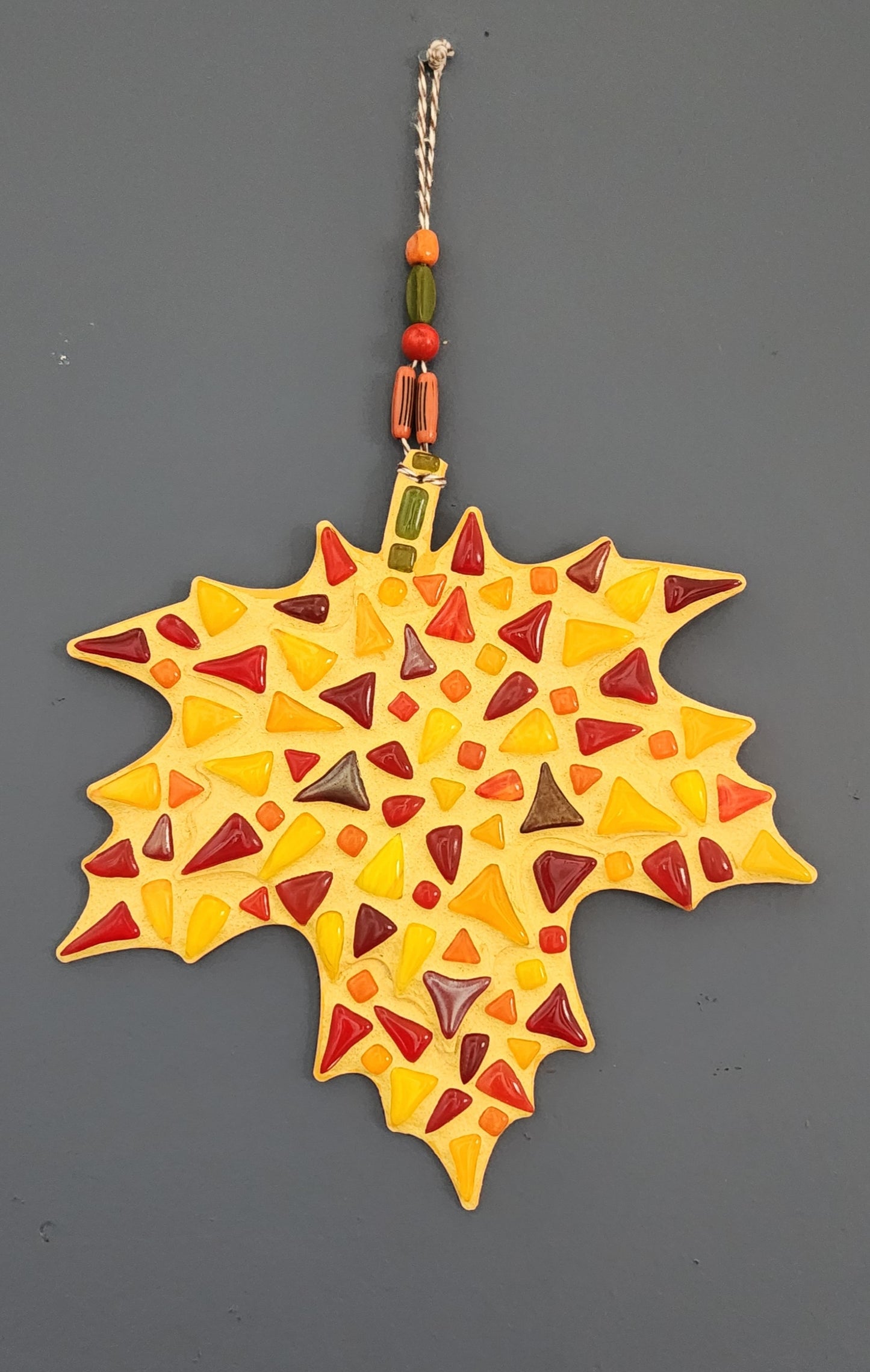 Hanging mosaic fall leaf