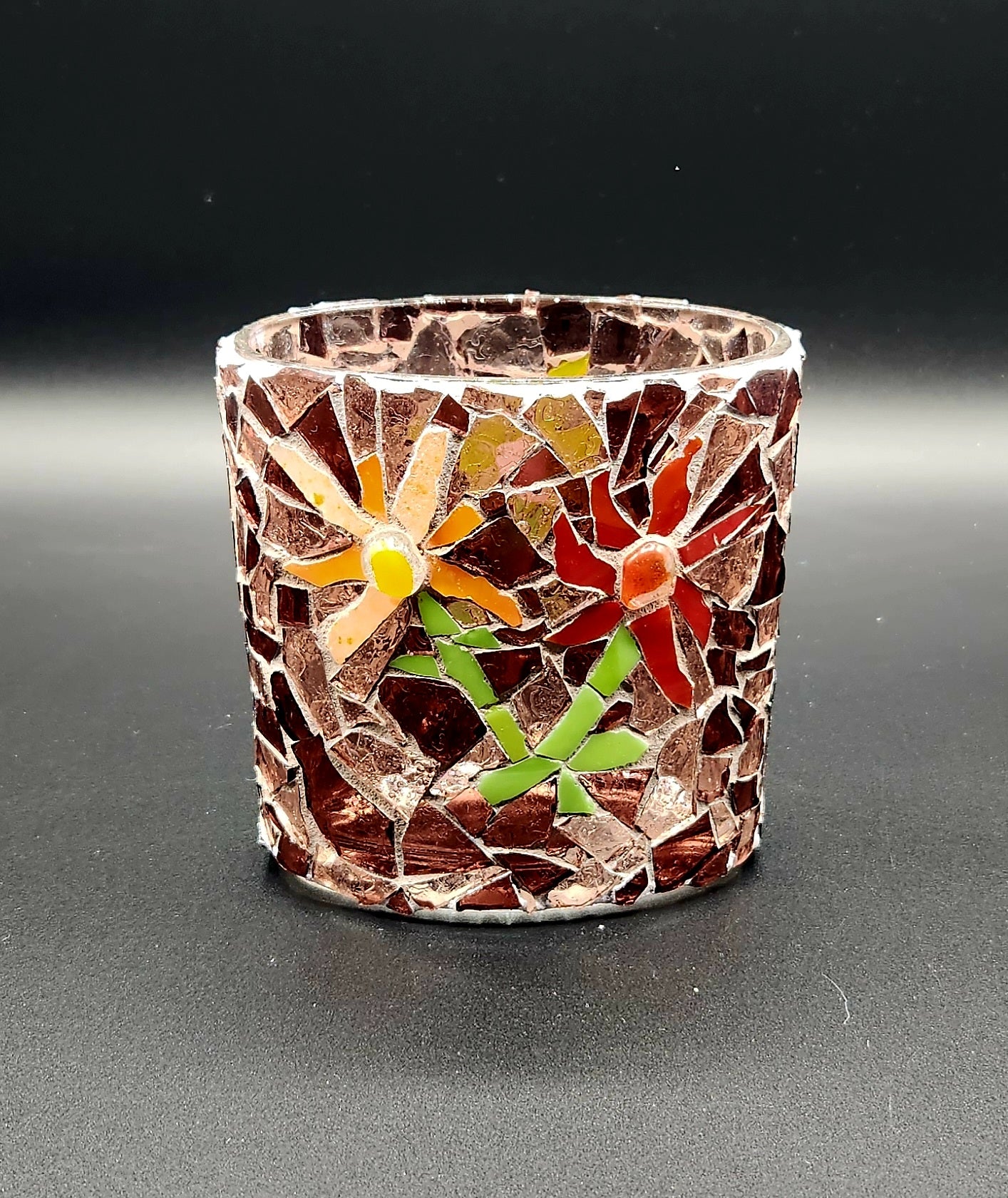 Mosaic glass vase/container