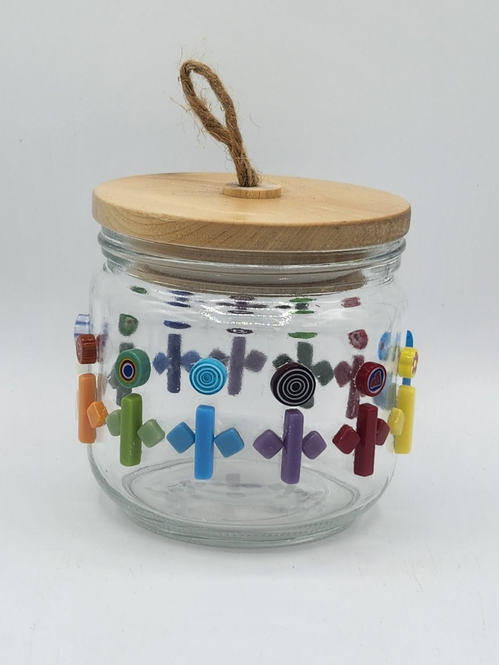 Mosaic glass storage jar