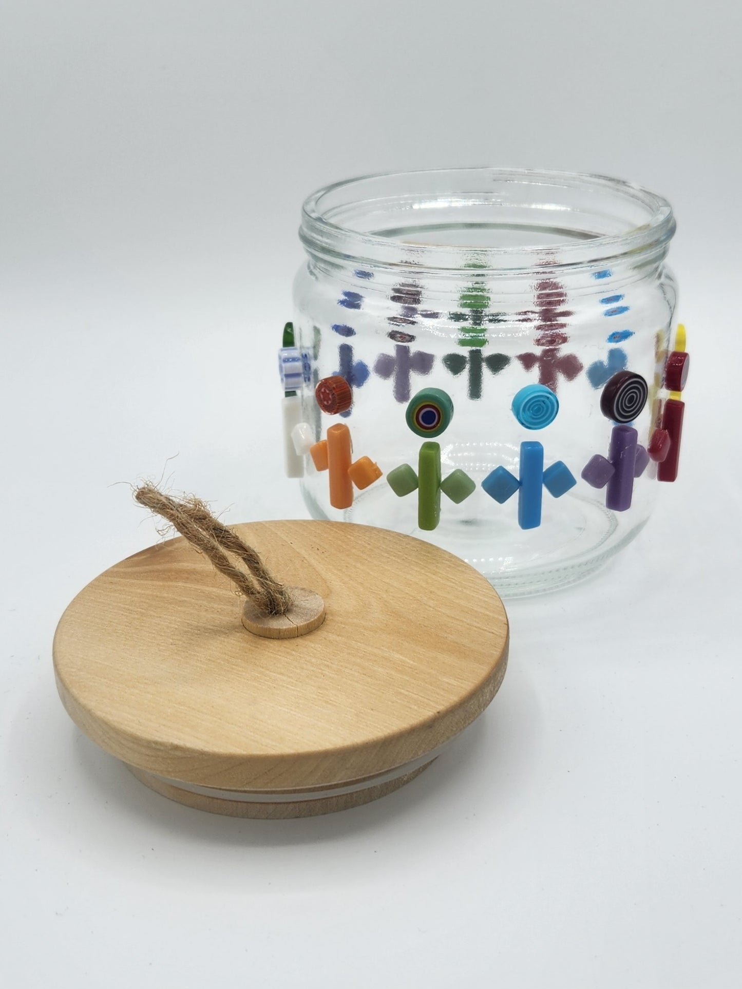 Mosaic glass storage jar