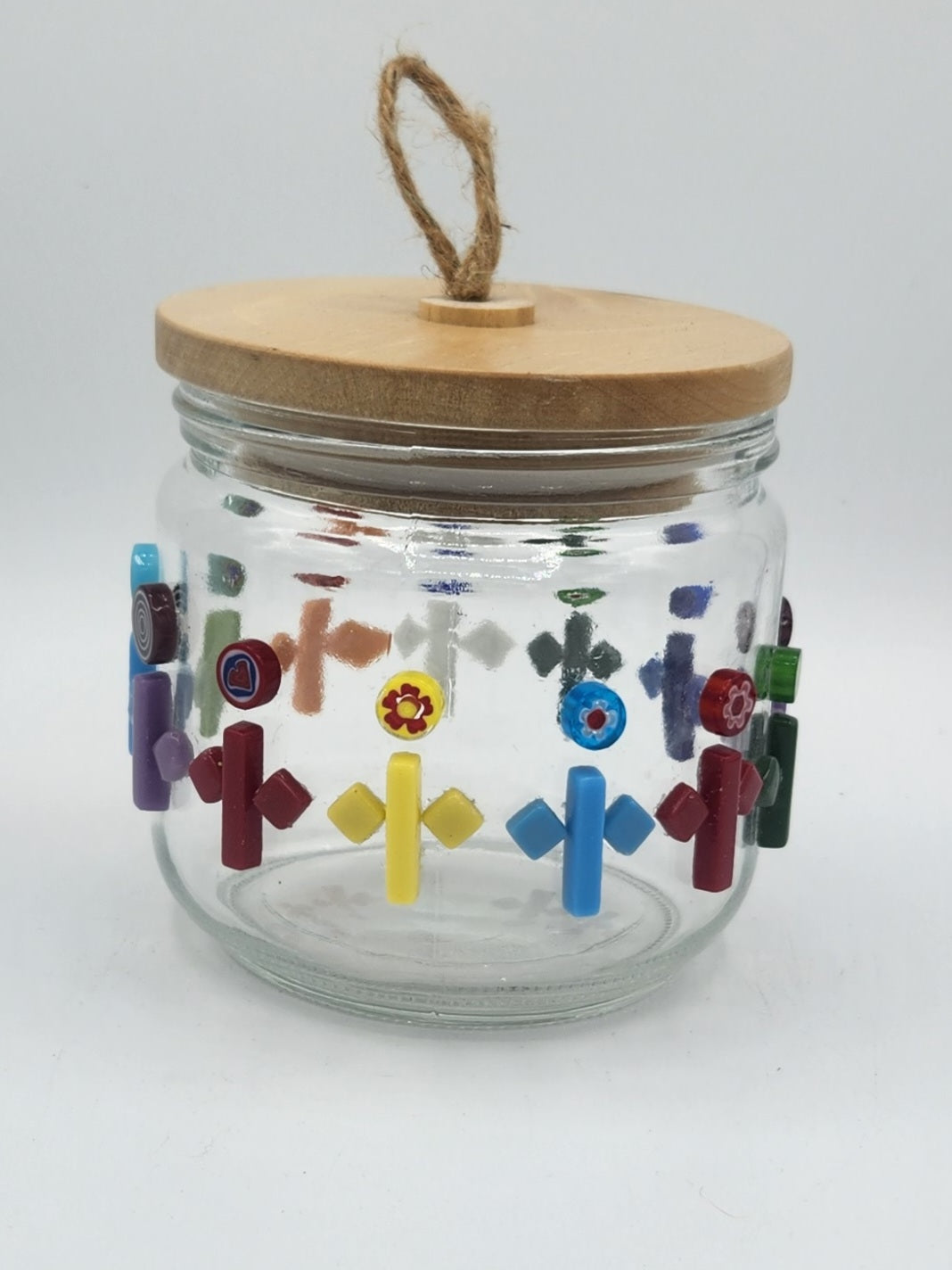 Mosaic glass storage jar