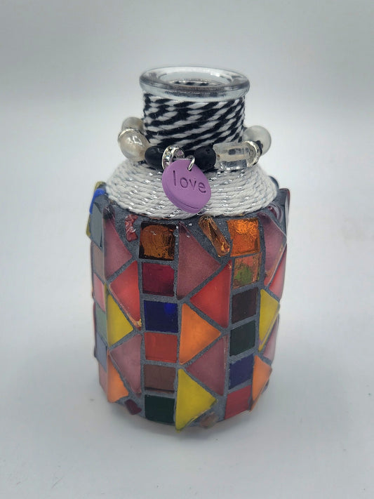 Small colorful mosaic vase