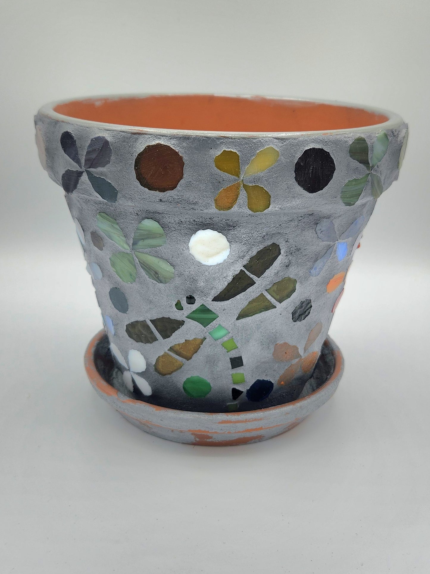 Dragonfly mosaic planter