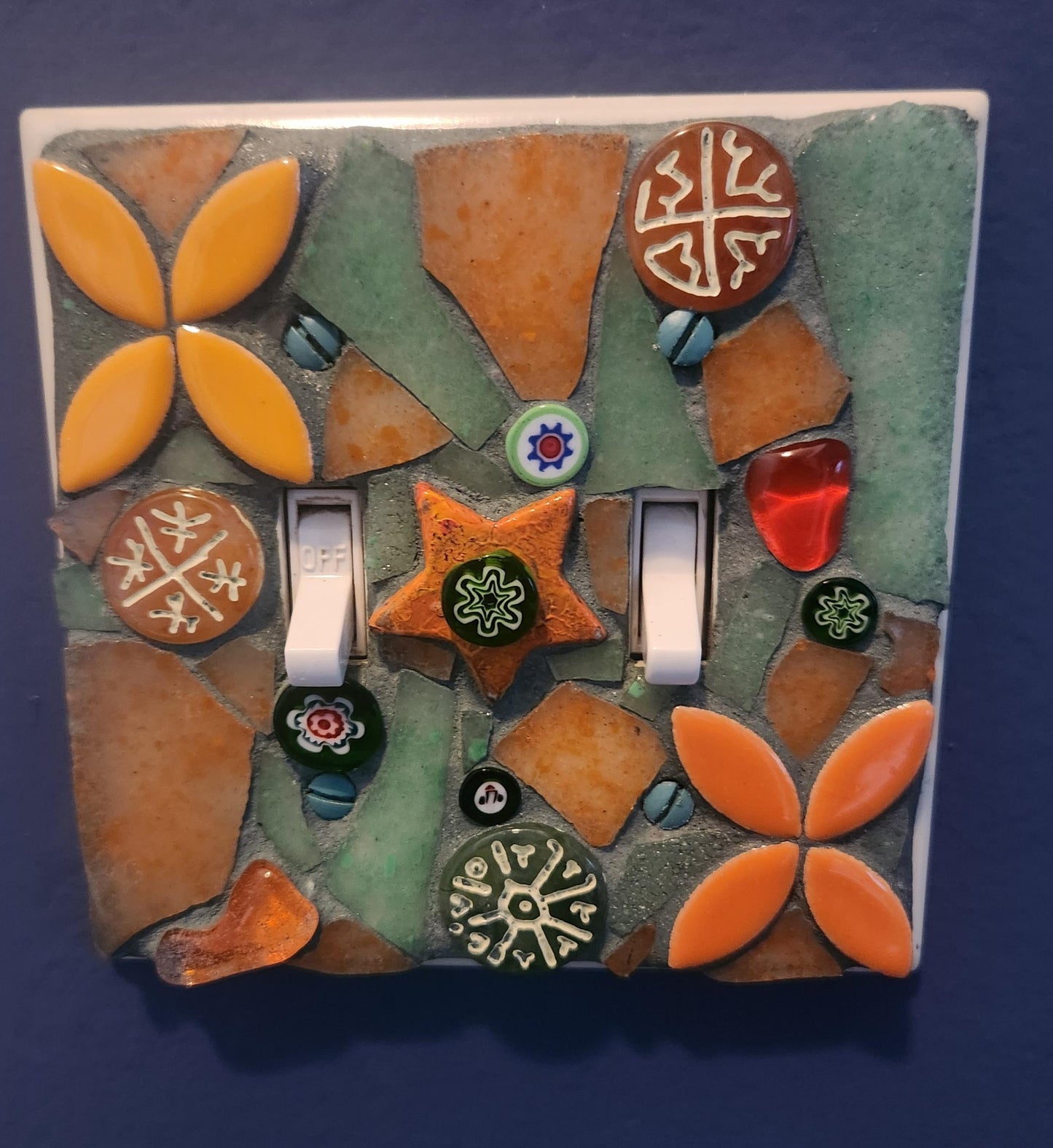 Mosaic light switch cover.