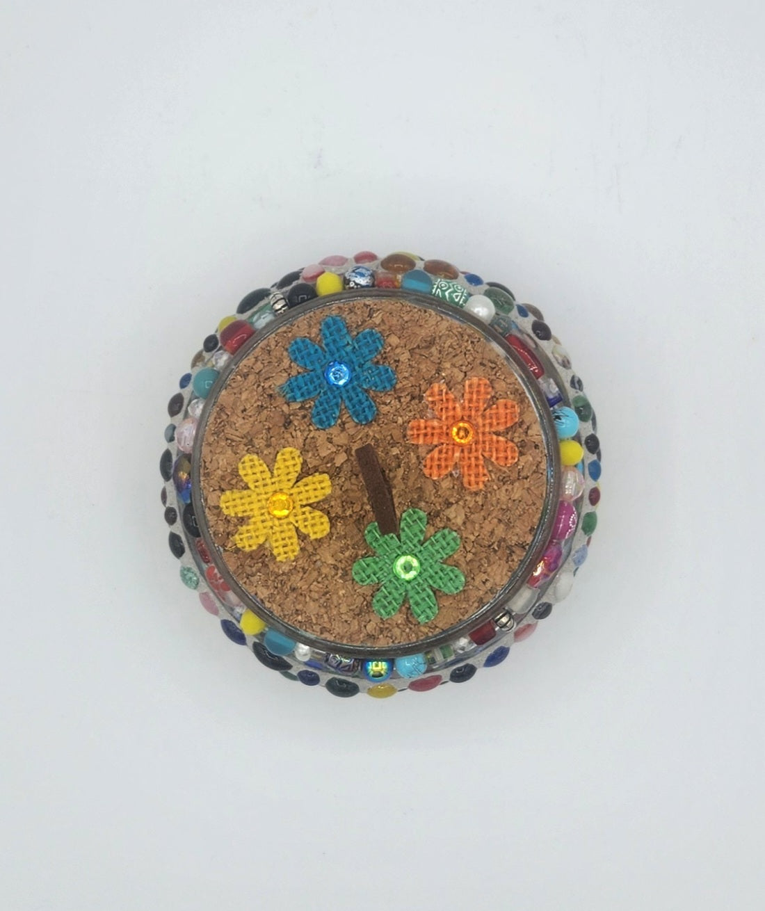 Mosaic fused glass jar