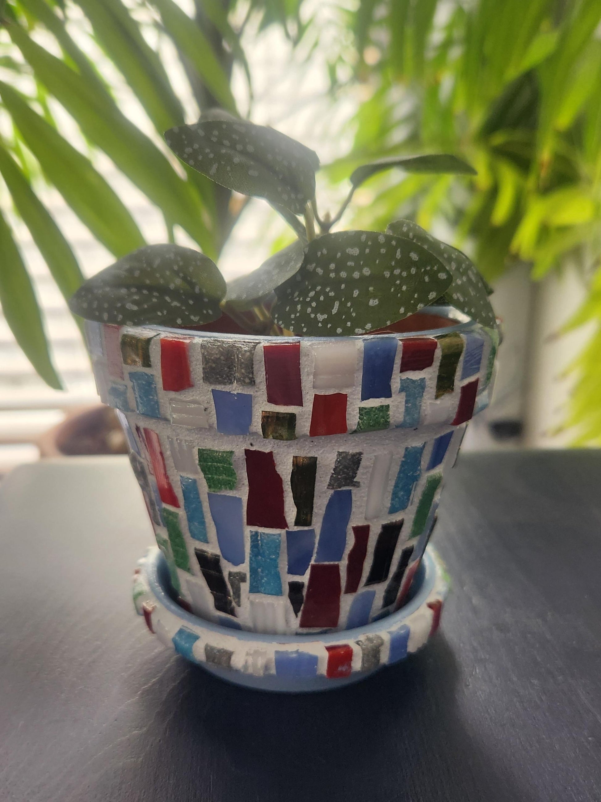 mosaic pots for plants Small mosaic pot – Landharp Creations