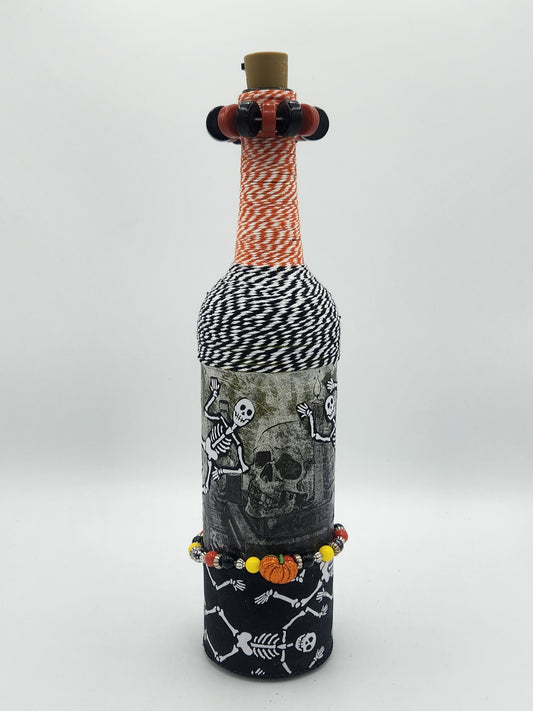 Decorative Halloween wine bottle with fairy lights