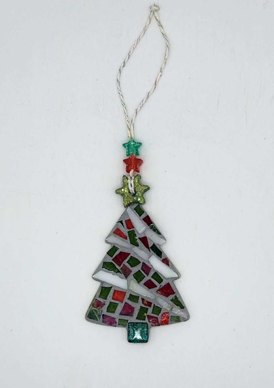 Mosaic Christmas tree ornament