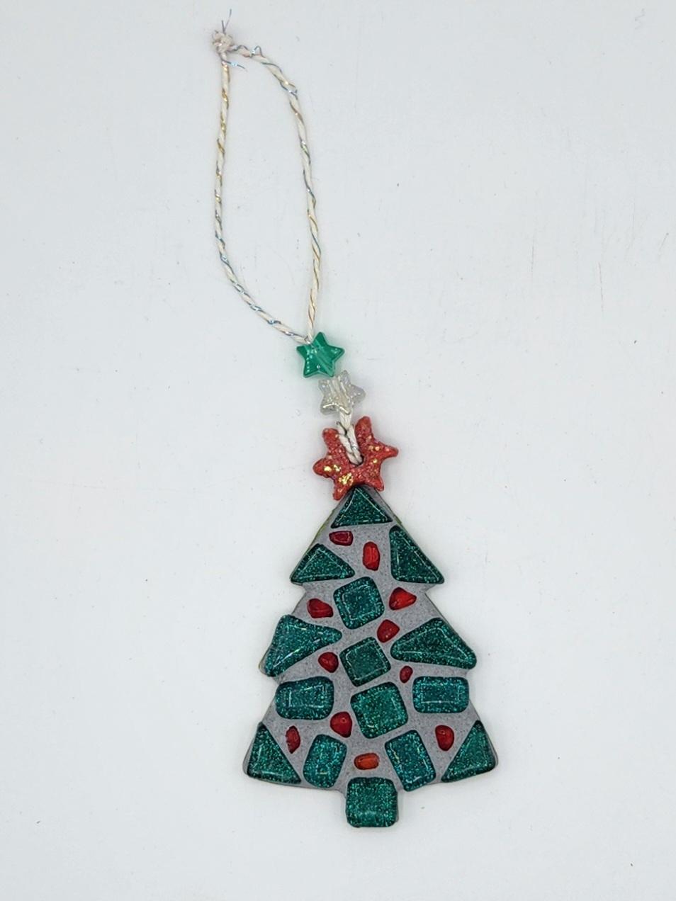 Mosaic Christmas tree ornament