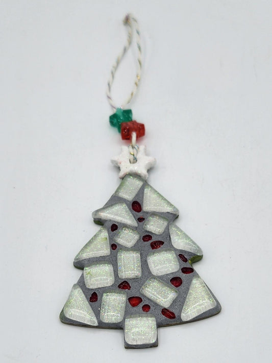 Mosaic Christmas tree ornament