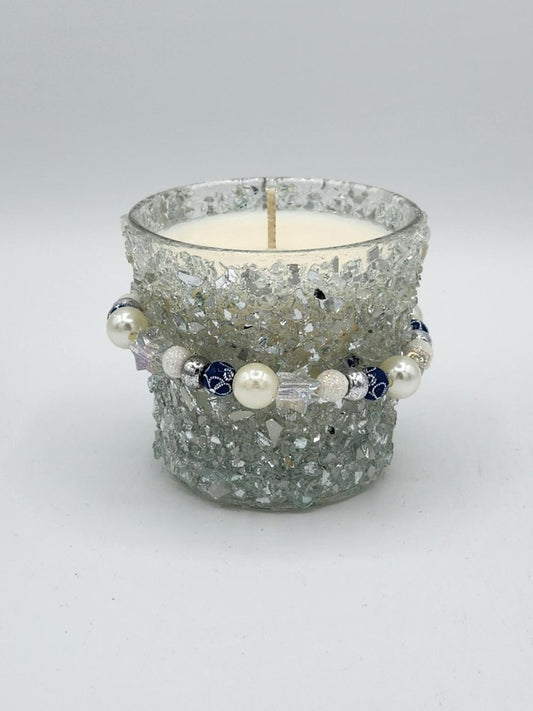 Mosaic jar with scented candle