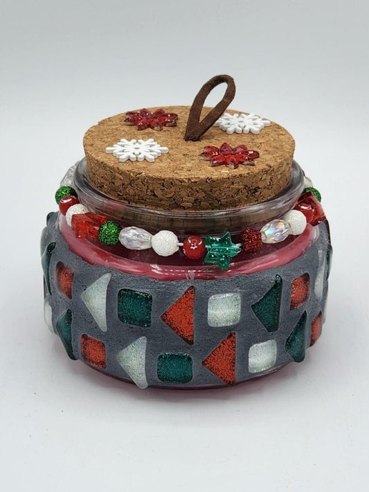 Mosaic jar with scented candle