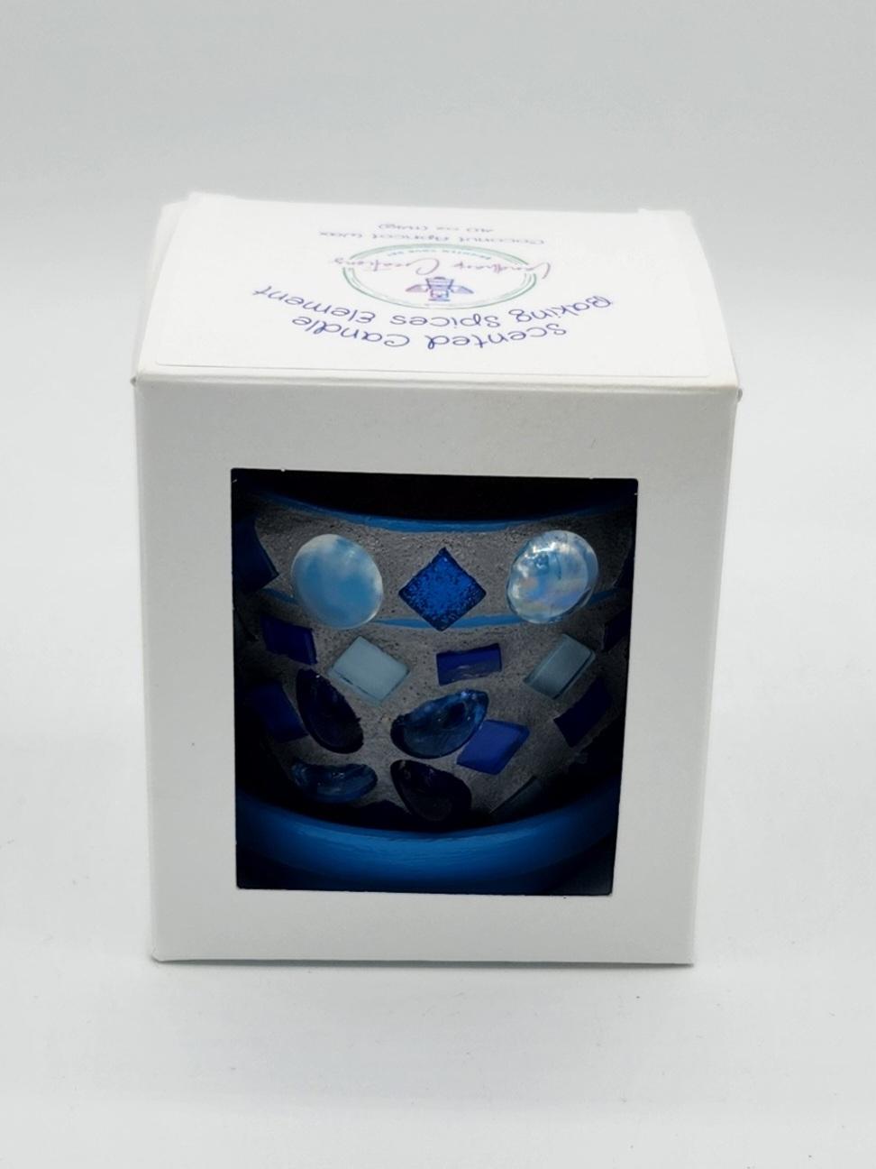 Mosaic small pot with scented candle