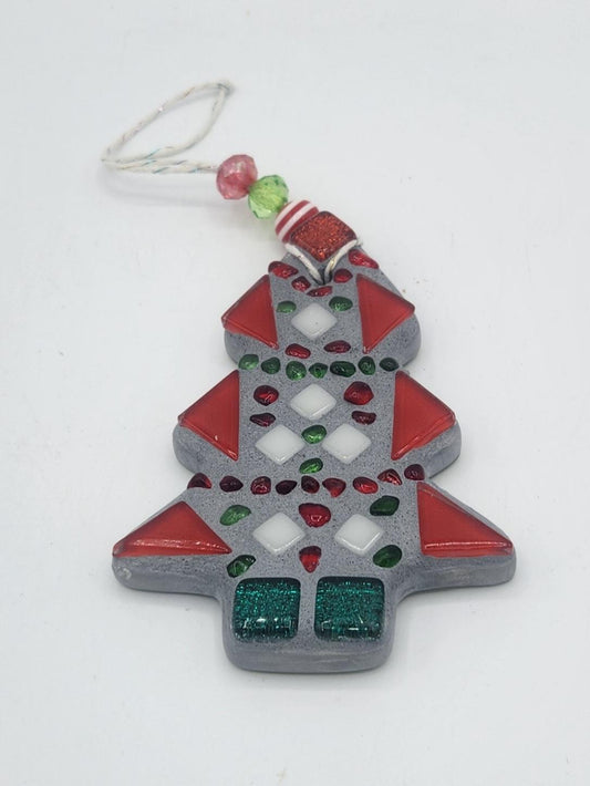 Mosaic Christmas tree ornament