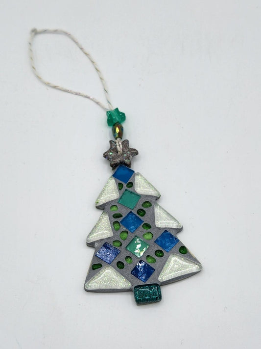 Mosaic Christmas tree ornament