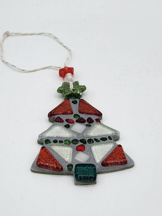 Mosaic Christmas tree ornament