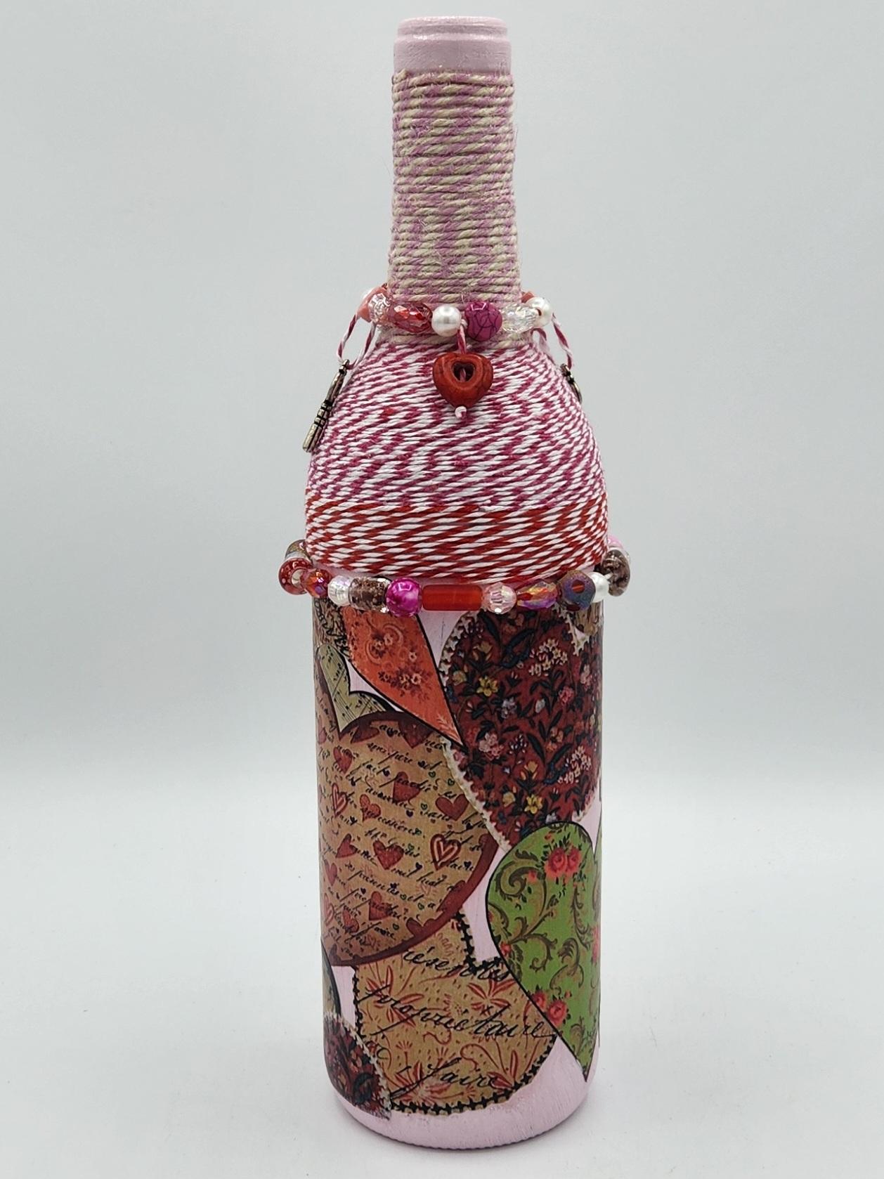 Decorative heart wine bottle