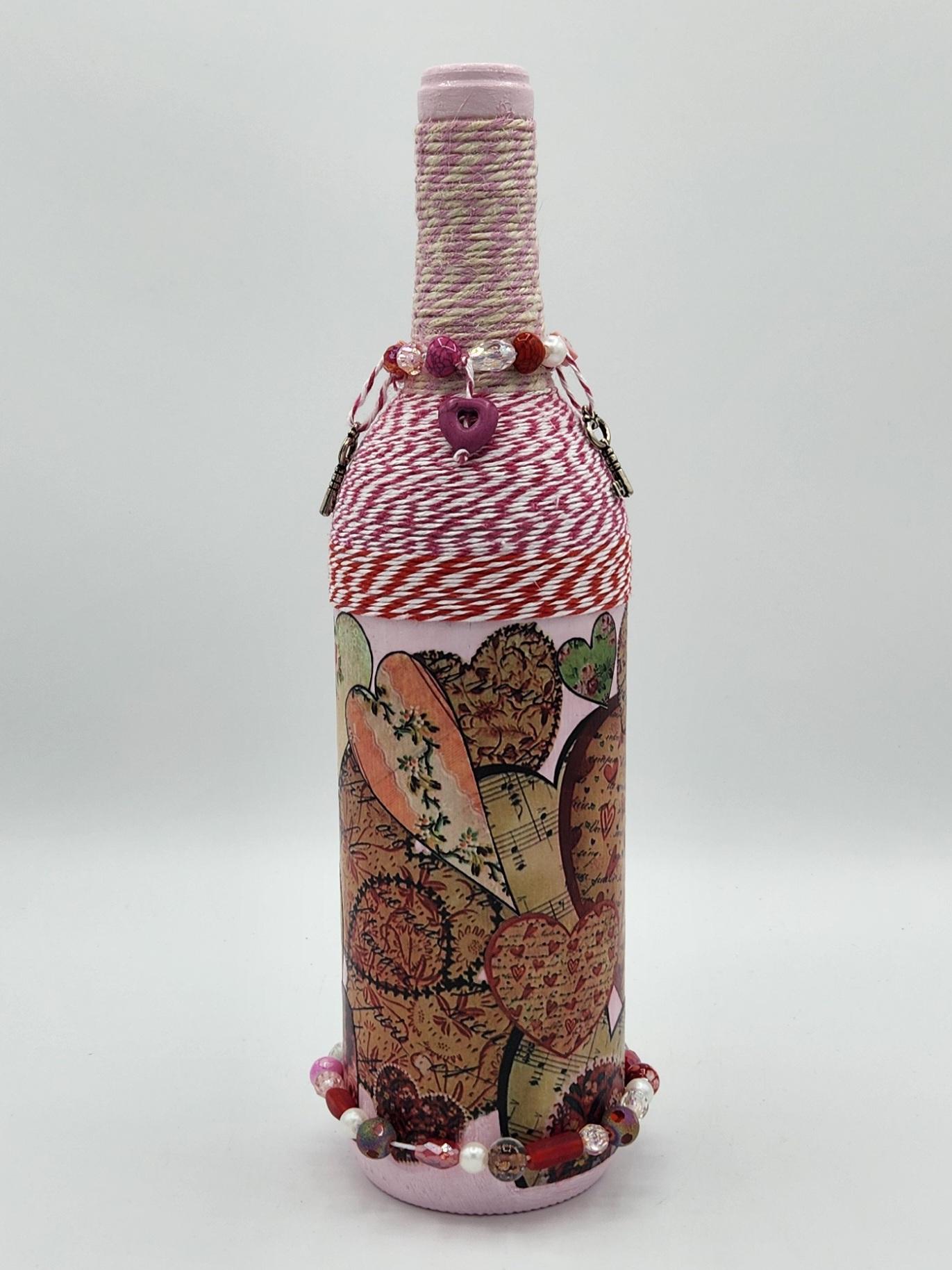 Decorative heart wine bottle