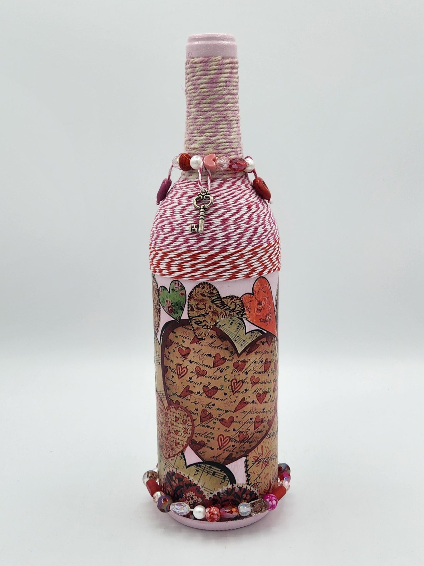 Decorative heart wine bottle