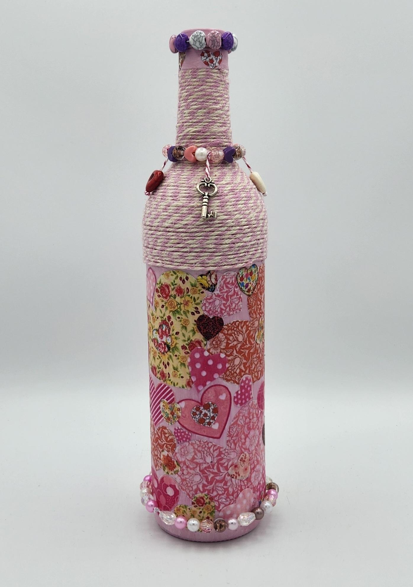 Heart decorative wine bottle