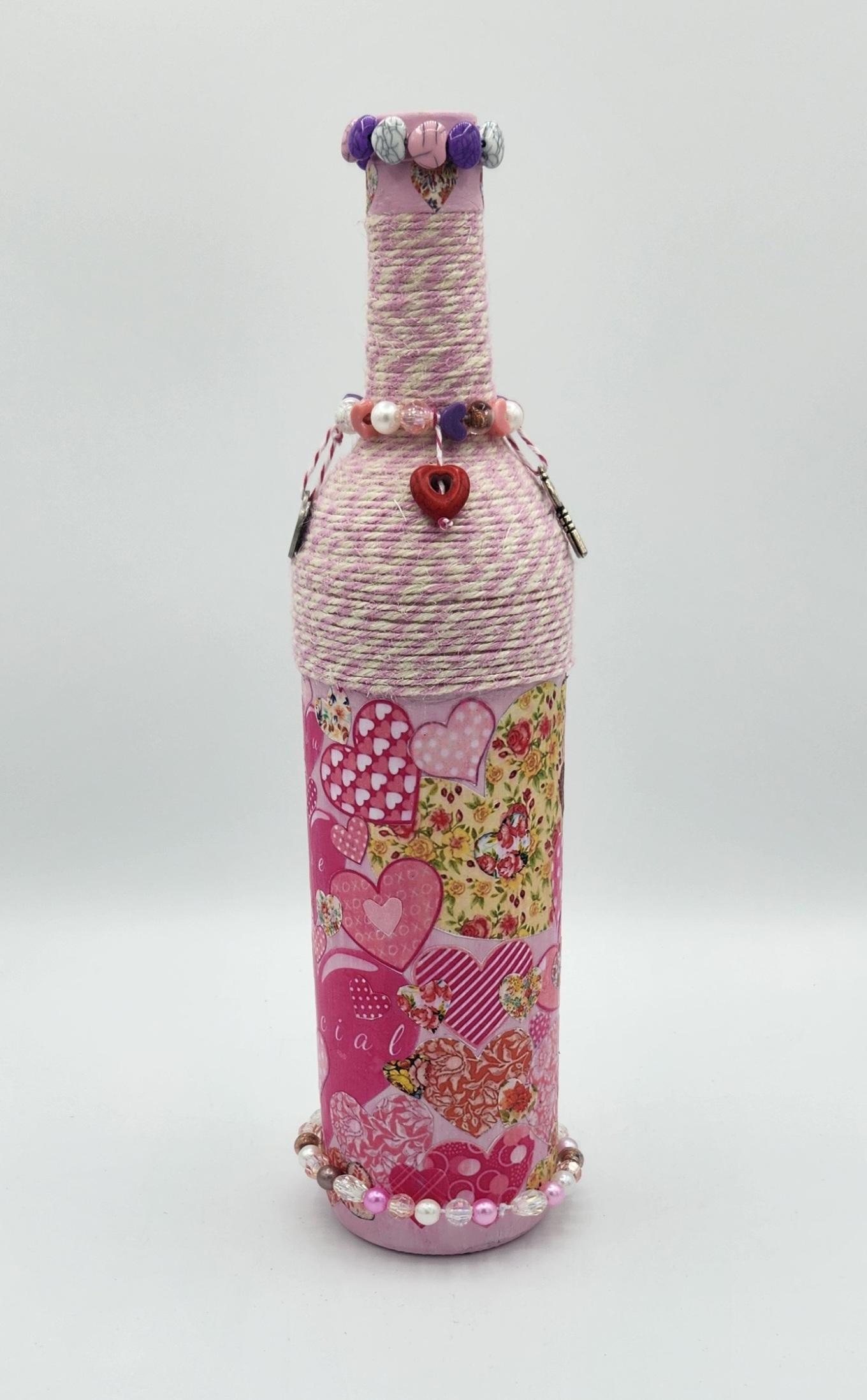 Heart decorative wine bottle