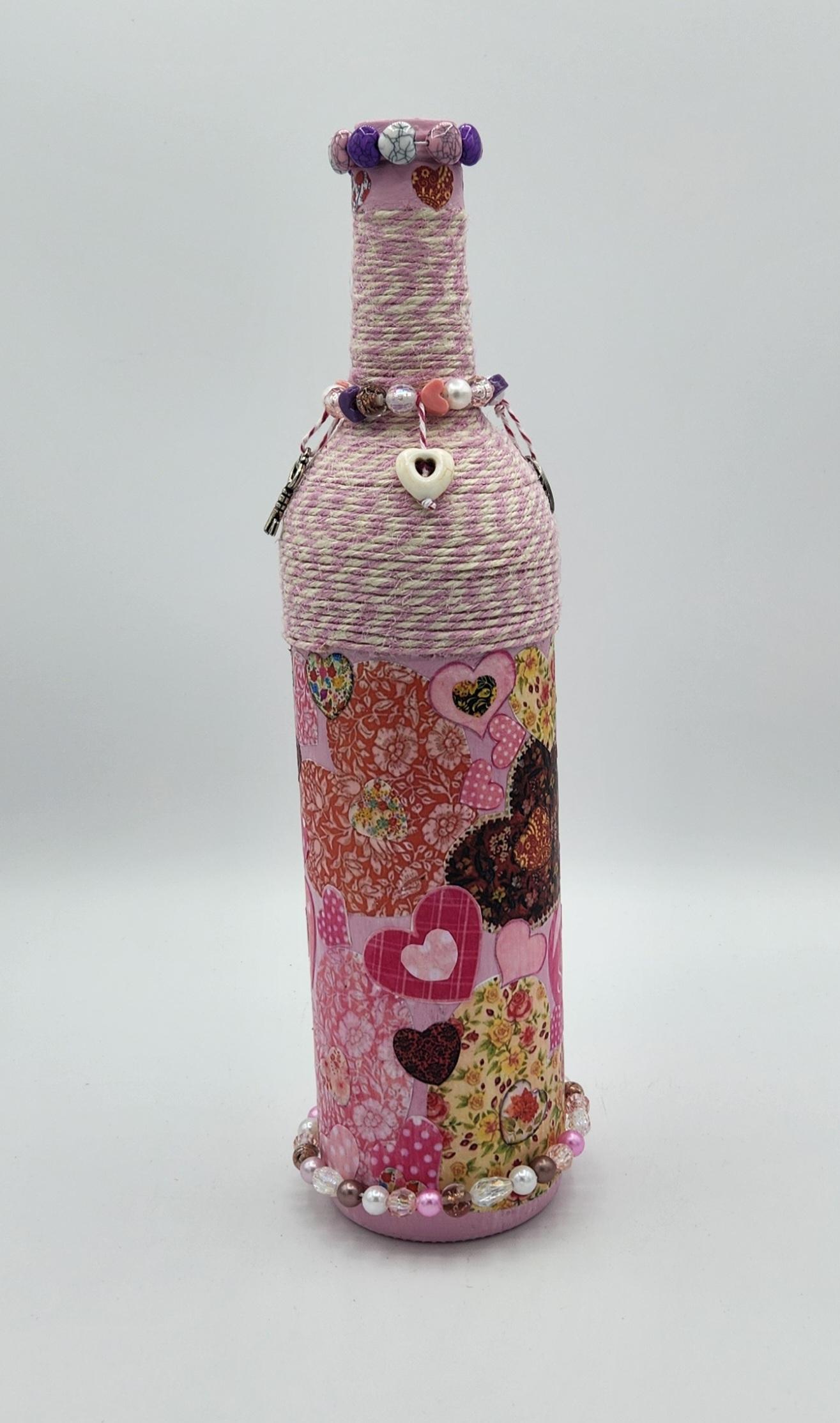 Heart decorative wine bottle