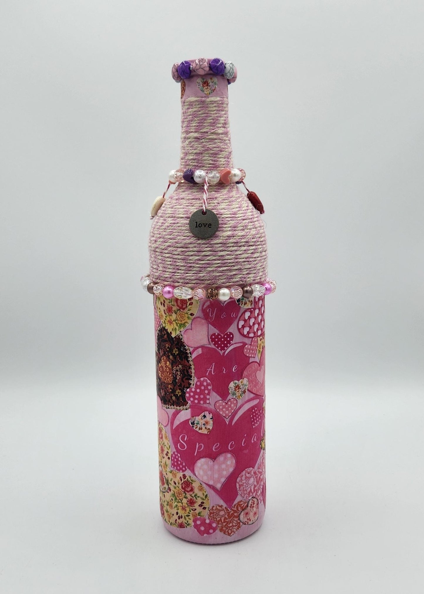 Heart decorative wine bottle