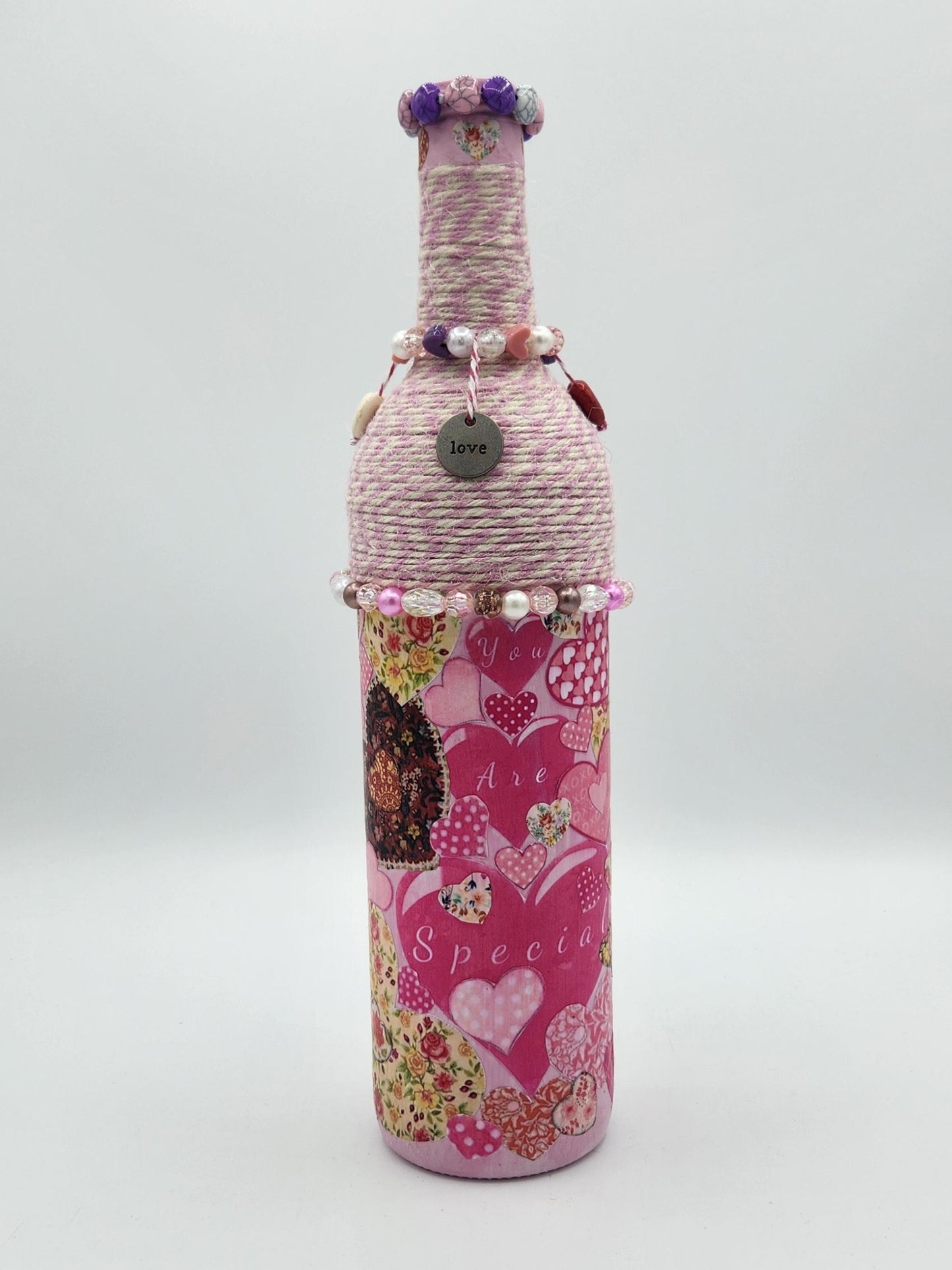 Heart decorative wine bottle