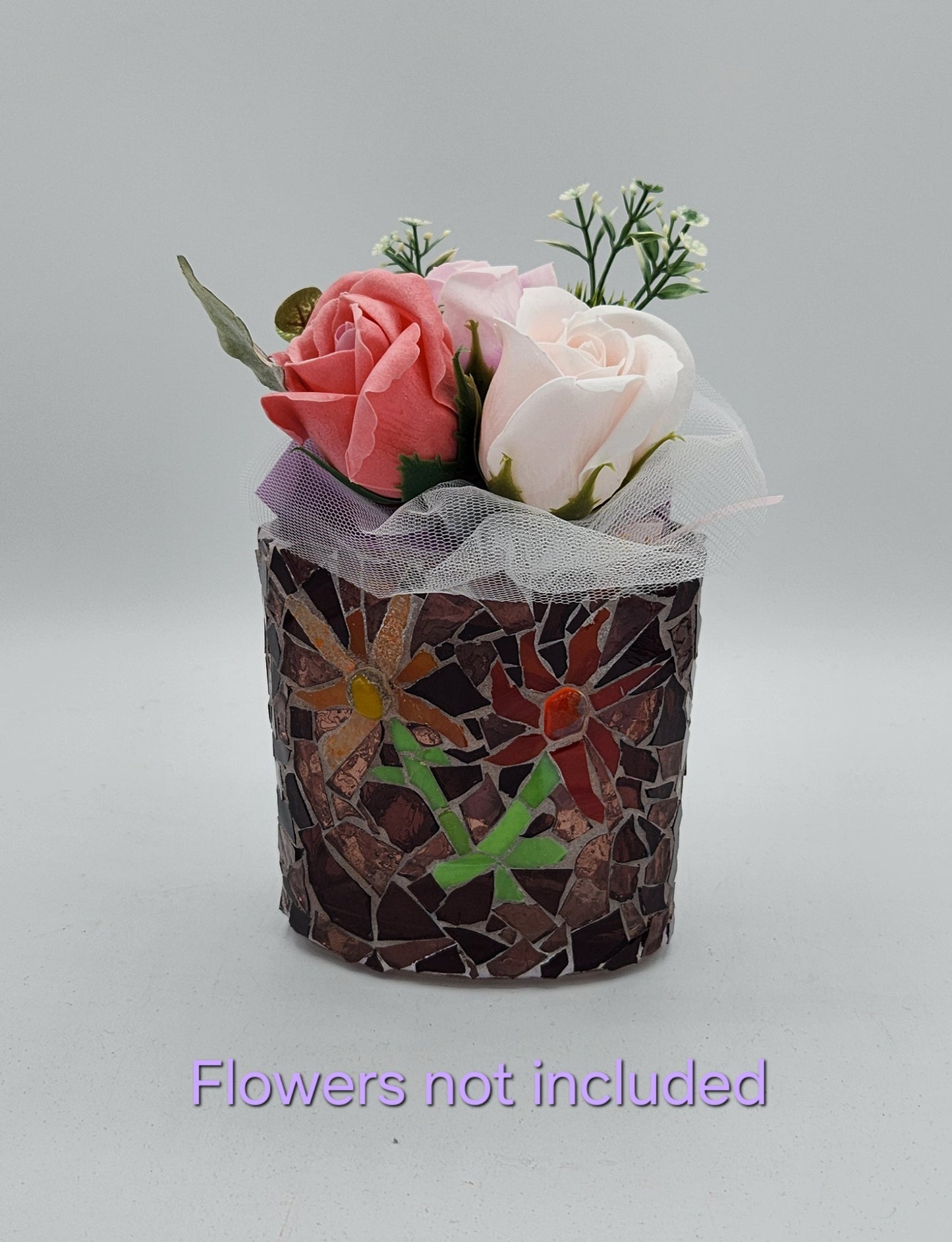 Mosaic glass vase/container