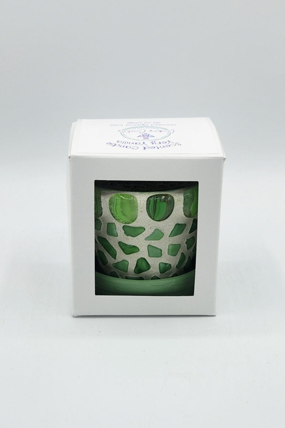 Mosaic pot with scented candle