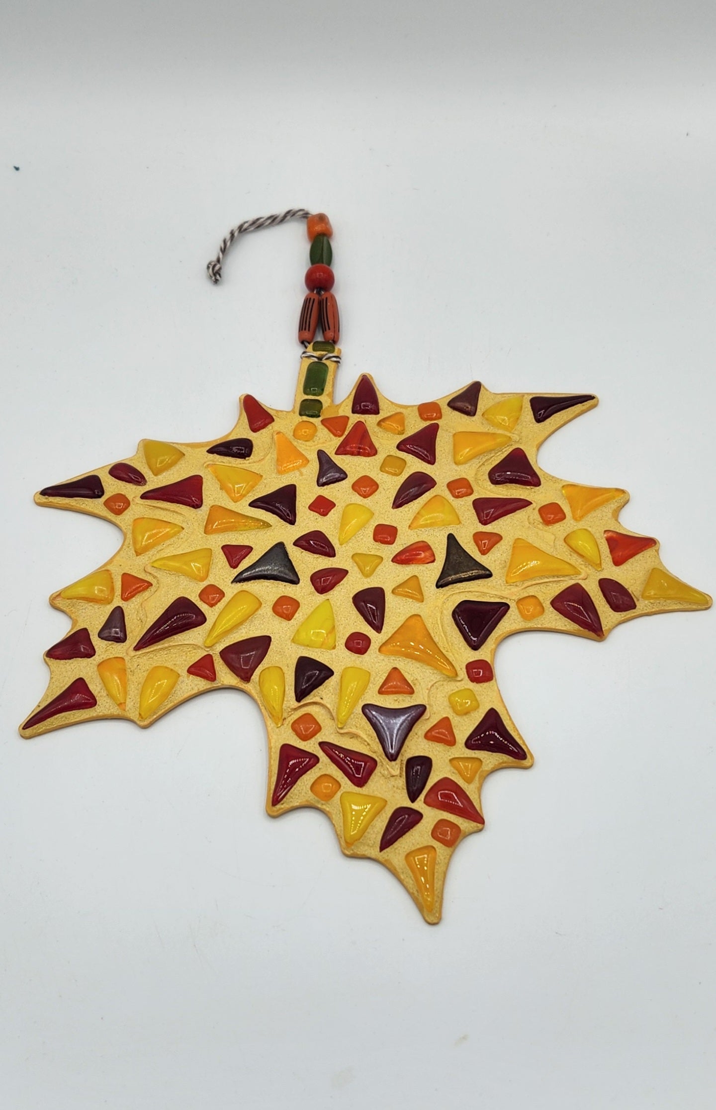 Hanging mosaic fall leaf