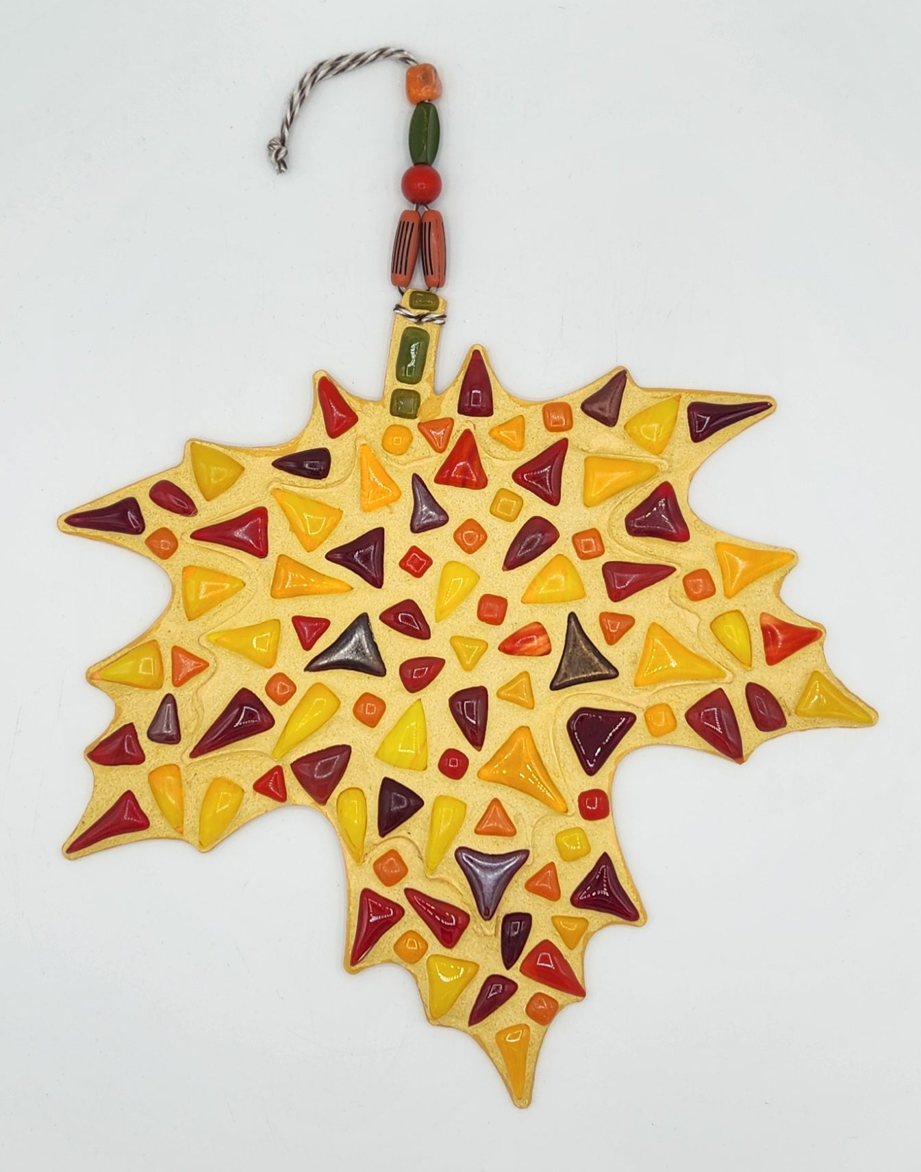 Hanging mosaic fall leaf