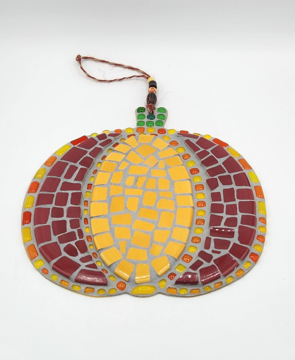 Hanging mosaic pumpkin