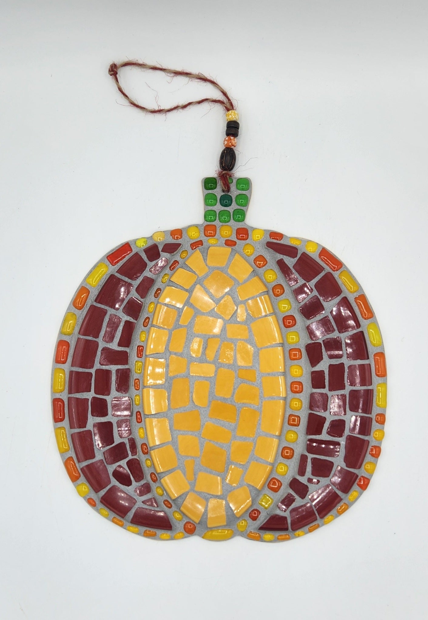 Hanging mosaic pumpkin