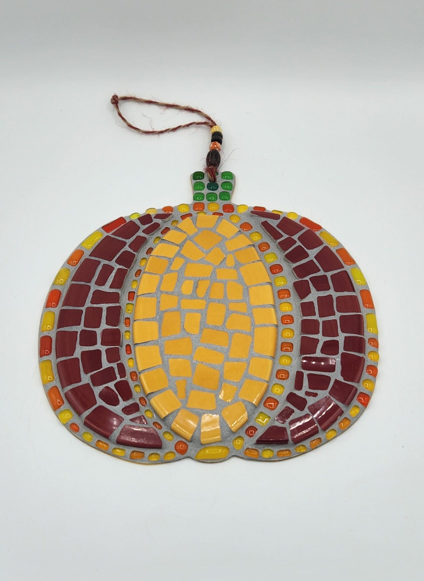 Hanging mosaic pumpkin