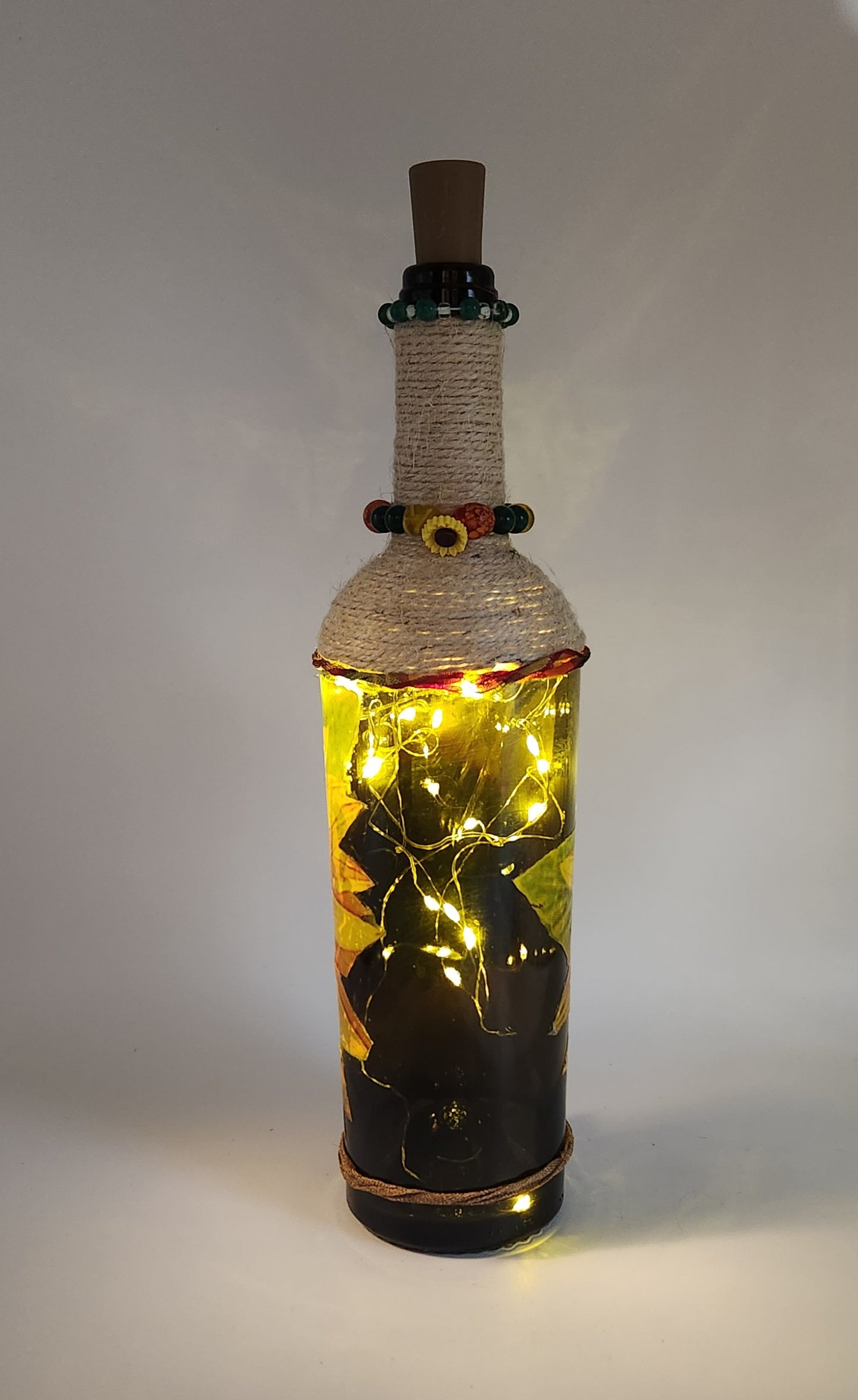 Fall decorative wine bottle
