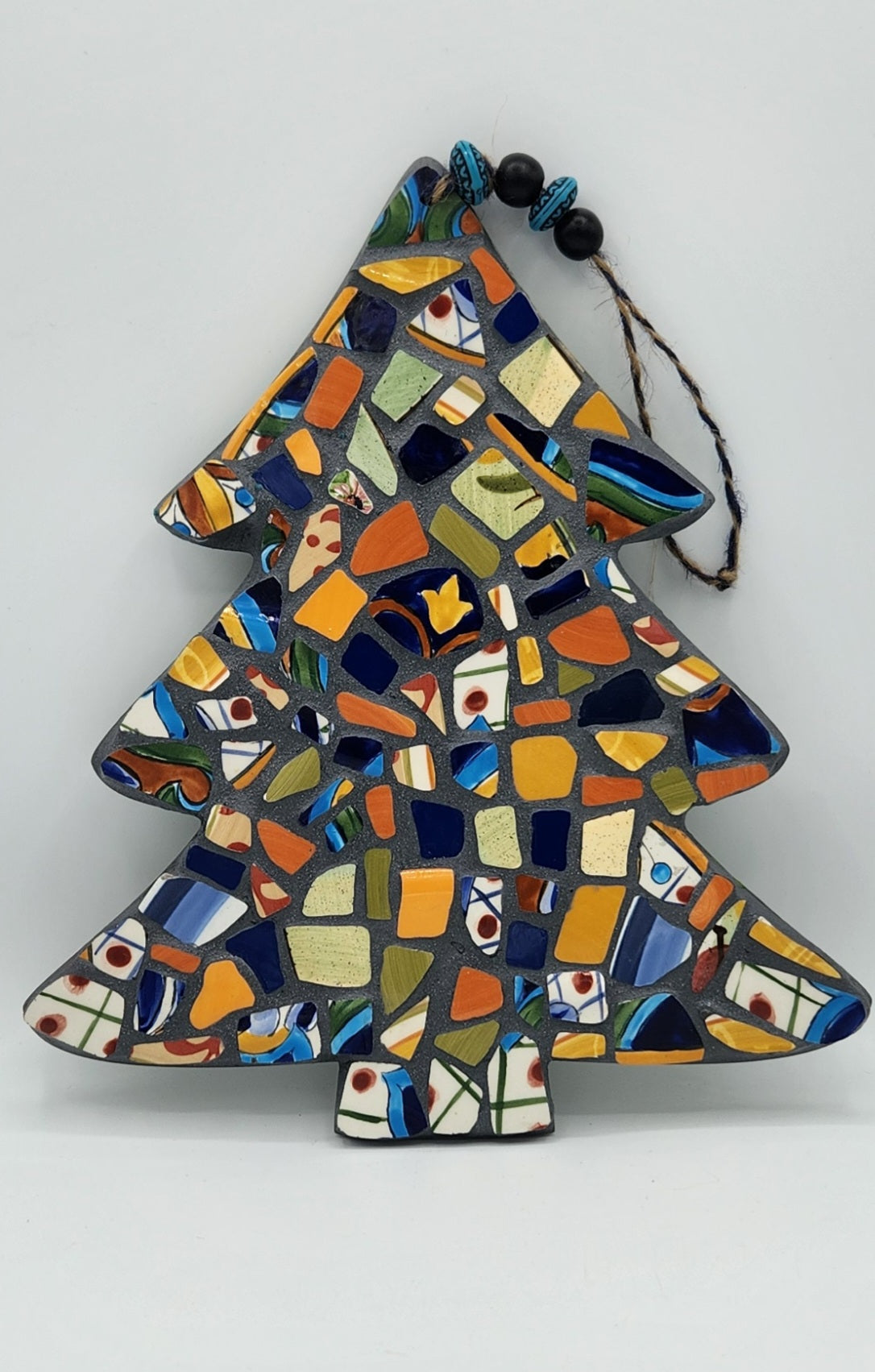 Colorful hanging mosaic Christmas tree