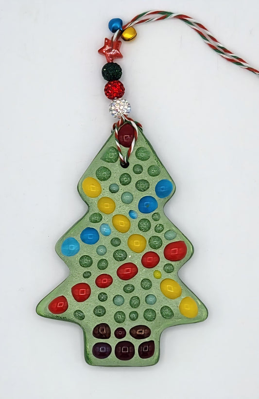 Mosaic Christmas tree ornament