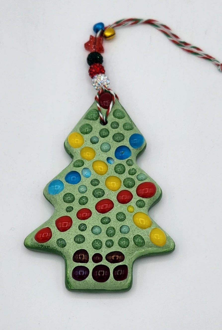 Mosaic Christmas tree ornament